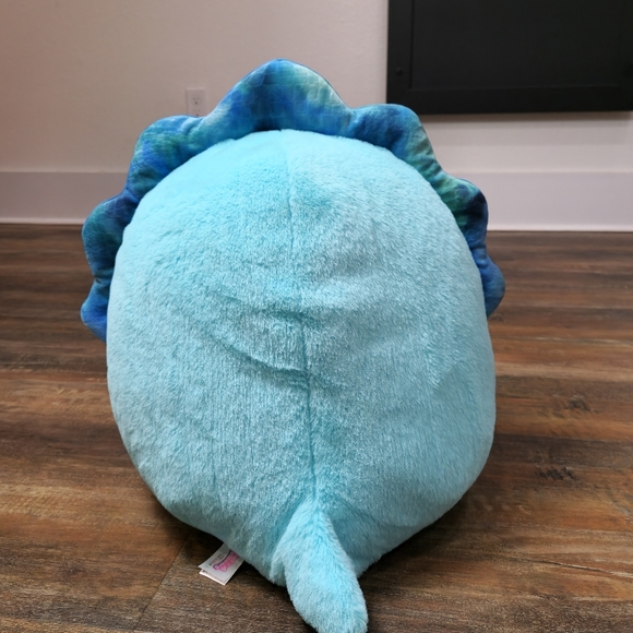 Squishmallows Official Plush 16 inch Malik the Blue Triceratops  FUZZA MALLOWS - Picture 4 of 6